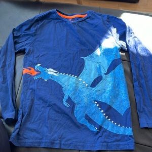 Long sleeve dragon Mini Boden shirt size 9/10